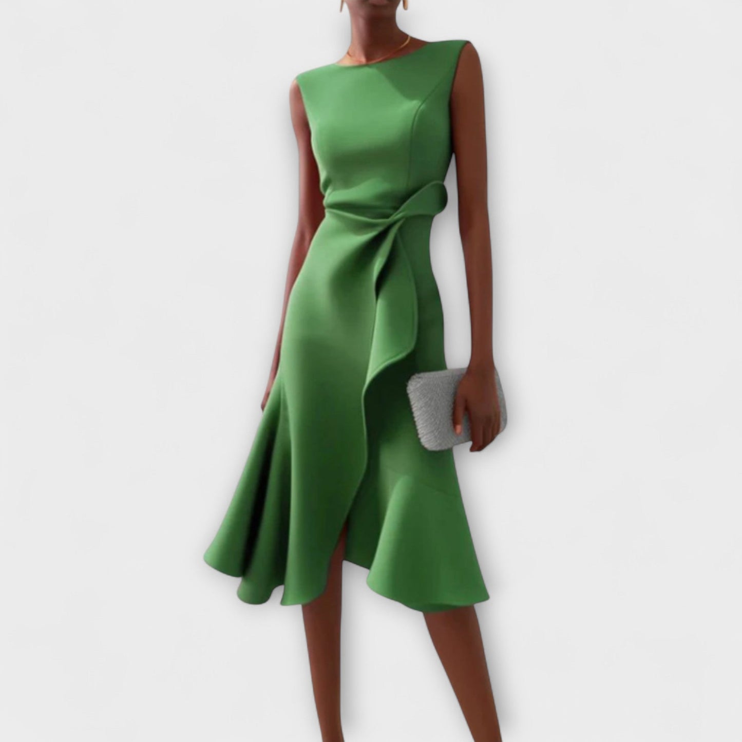 Juliette | Drapiertes Asymmetrisches Midi-Kleid