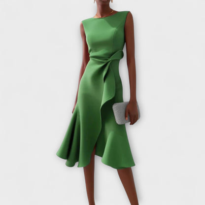 Juliette | Drapiertes Asymmetrisches Midi-Kleid