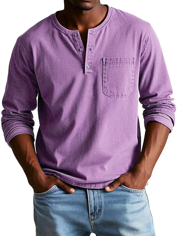 Philipp | Lässiges Langarm Henleyshirt Für Herren