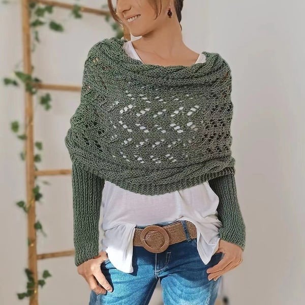 Reinhilde | Doppelten Ärmeln Shawl Schal