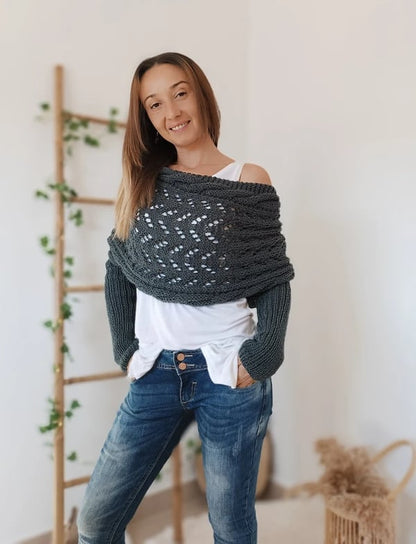 Reinhilde | Doppelten Ärmeln Shawl Schal