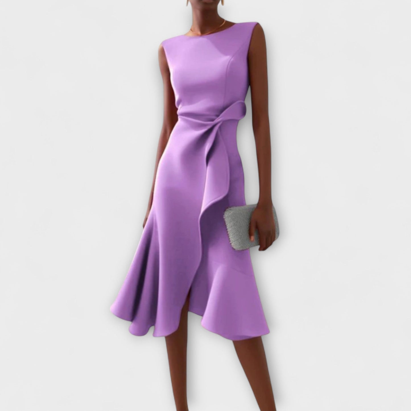 Juliette | Drapiertes Asymmetrisches Midi-Kleid
