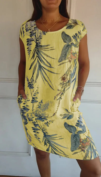 Brigitte | Gemustertes Kleid Mit Rundhalsausschnitt