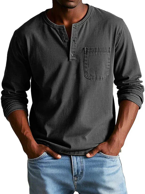 Philipp | Lässiges Langarm Henleyshirt Für Herren