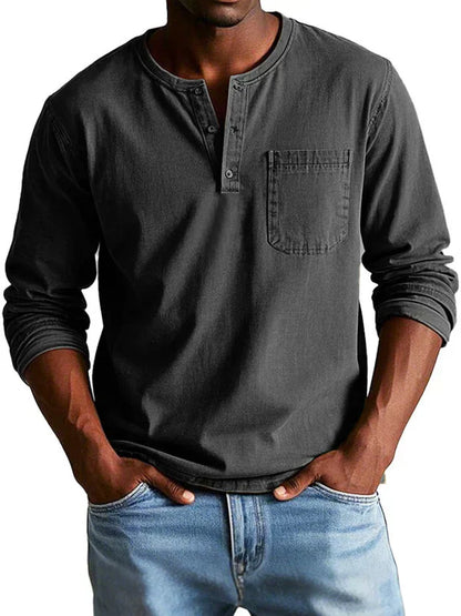 Philipp | Lässiges Langarm Henleyshirt Für Herren