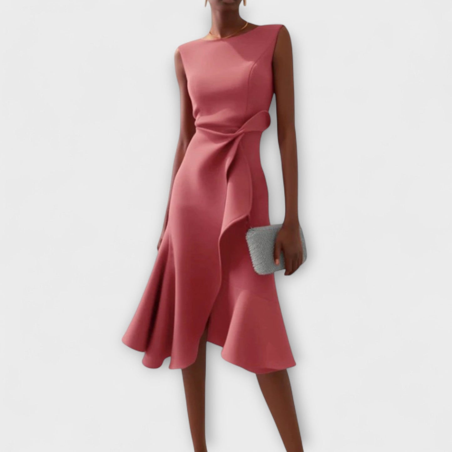 Juliette | Drapiertes Asymmetrisches Midi-Kleid