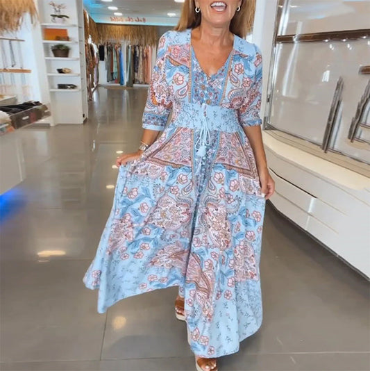 Taylor | Kleid Mit Dreiviertelärmeln Und V Ausschnitt