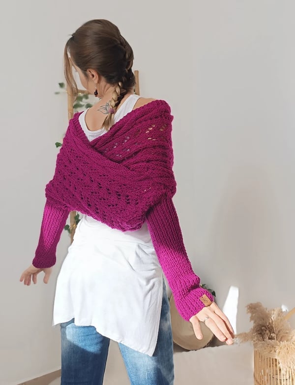 Reinhilde | Doppelten Ärmeln Shawl Schal