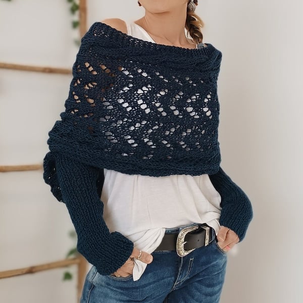 Reinhilde | Doppelten Ärmeln Shawl Schal