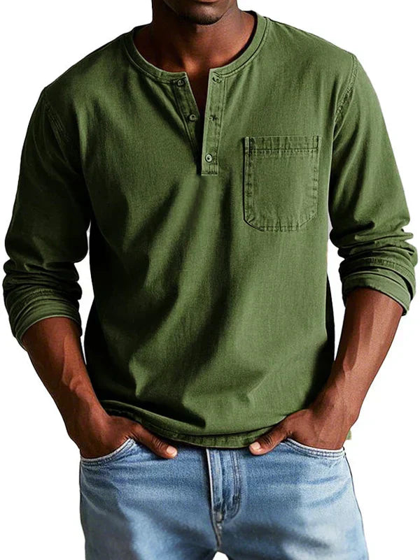 Philipp | Lässiges Langarm Henleyshirt Für Herren
