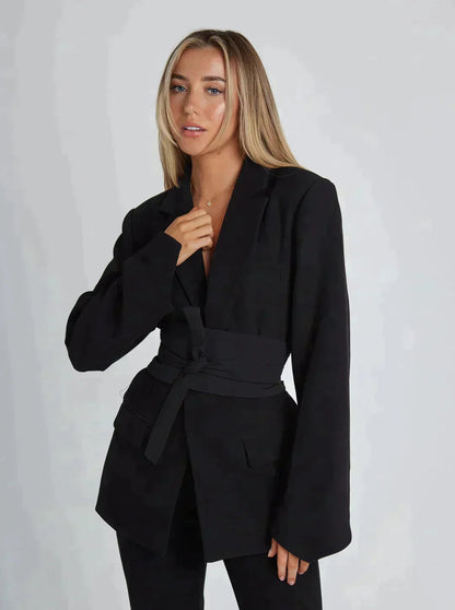 Blazer Damen | Tailliert mit Gürtel für definierte Silhouette