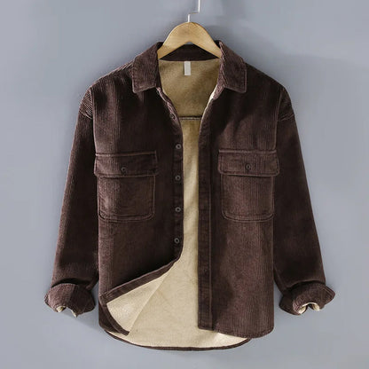 Peter | Herren Warme Cordjacke Mit Knopfleiste