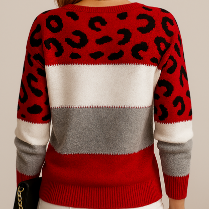 Seraphina | Eleganter Leoparden Feinstrickpullover