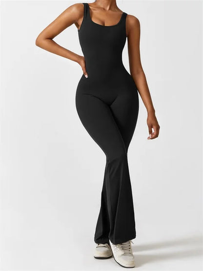 Emery | Ärmelloser Jumpsuit Mit Ausgeschnittenem Rücken Und Weit Ausgestellten Beinen