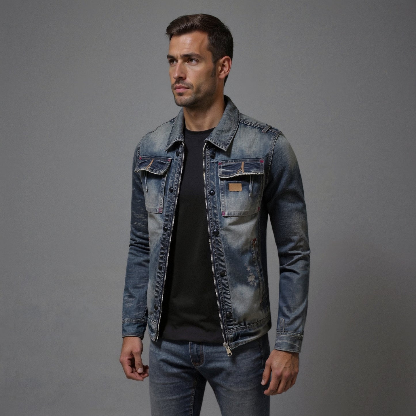 Carl | Retro Denim Jacke