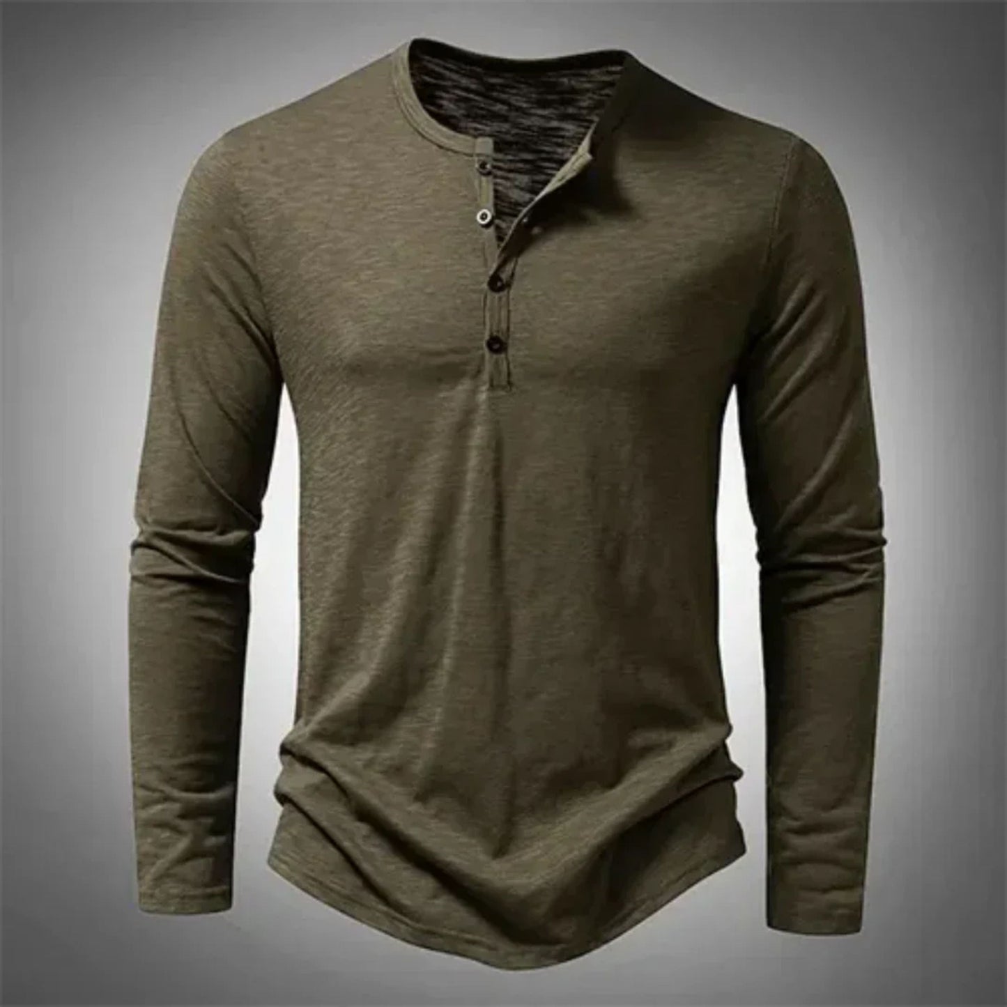 Lennart | Langärmeliges Herrenhemd Im Henley Stil