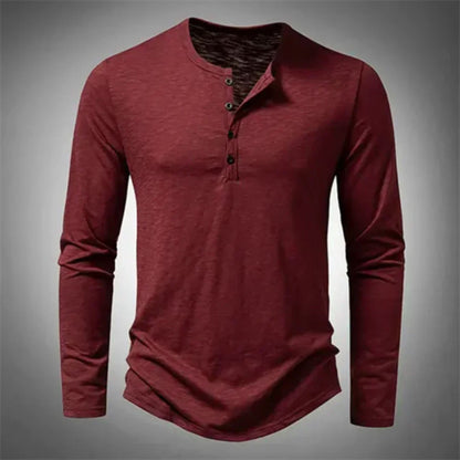 Lennart | Langärmeliges Herrenhemd Im Henley Stil