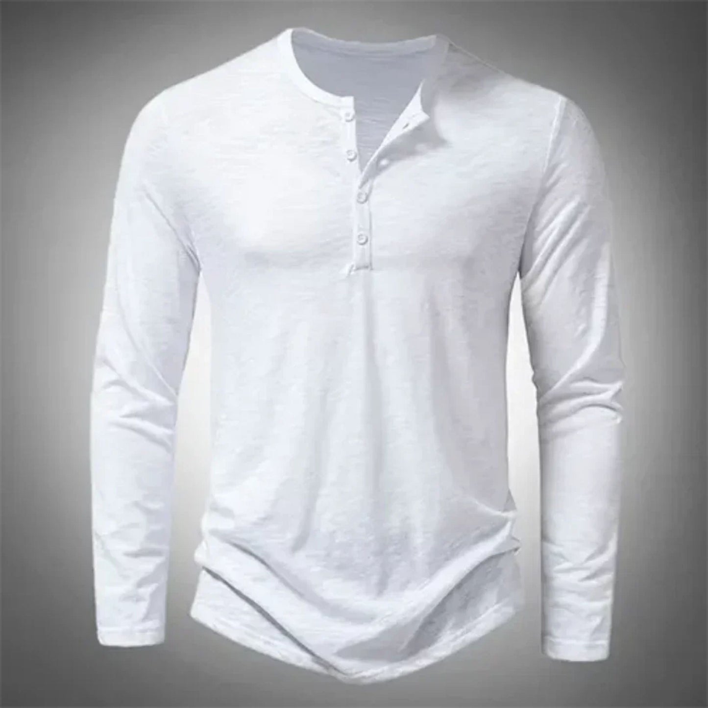 Lennart | Langärmeliges Herrenhemd Im Henley Stil