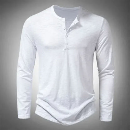 Lennart | Langärmeliges Herrenhemd Im Henley Stil