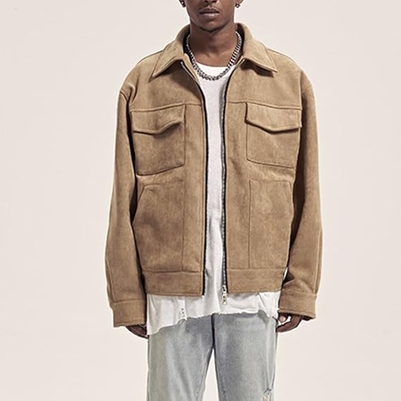 Herrenjacke – Taschen – Reißverschluss – Cargo-Jacke – Herbstjacke-Chaps Herrenmode
