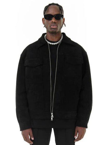 Herrenjacke – Taschen – Reißverschluss – Cargo-Jacke – Herbstjacke-Bruin-M-Chaps Herrenmode