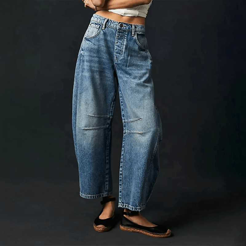 Hanna | Damen High Waist Jeans Mit Lockerem Schnitt