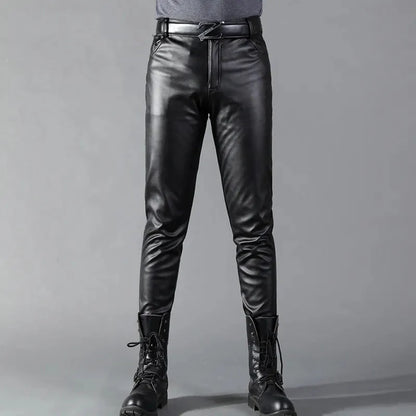 Lederhosen - Herren Kunstleder Slim Fit Stretchhosen-Chaps Herrenmode