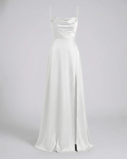 Greta | Langes Damenkleid Mit Elegantem Schnitt Und Beinschlitz