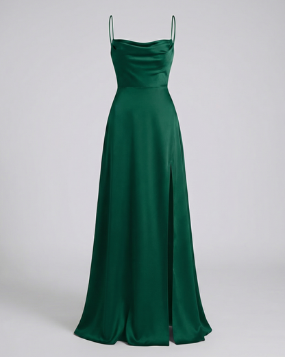 Greta | Langes Damenkleid Mit Elegantem Schnitt Und Beinschlitz