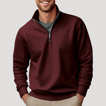 Philipp | Herren Klassischer Pullover Mit Viertelreißverschluss