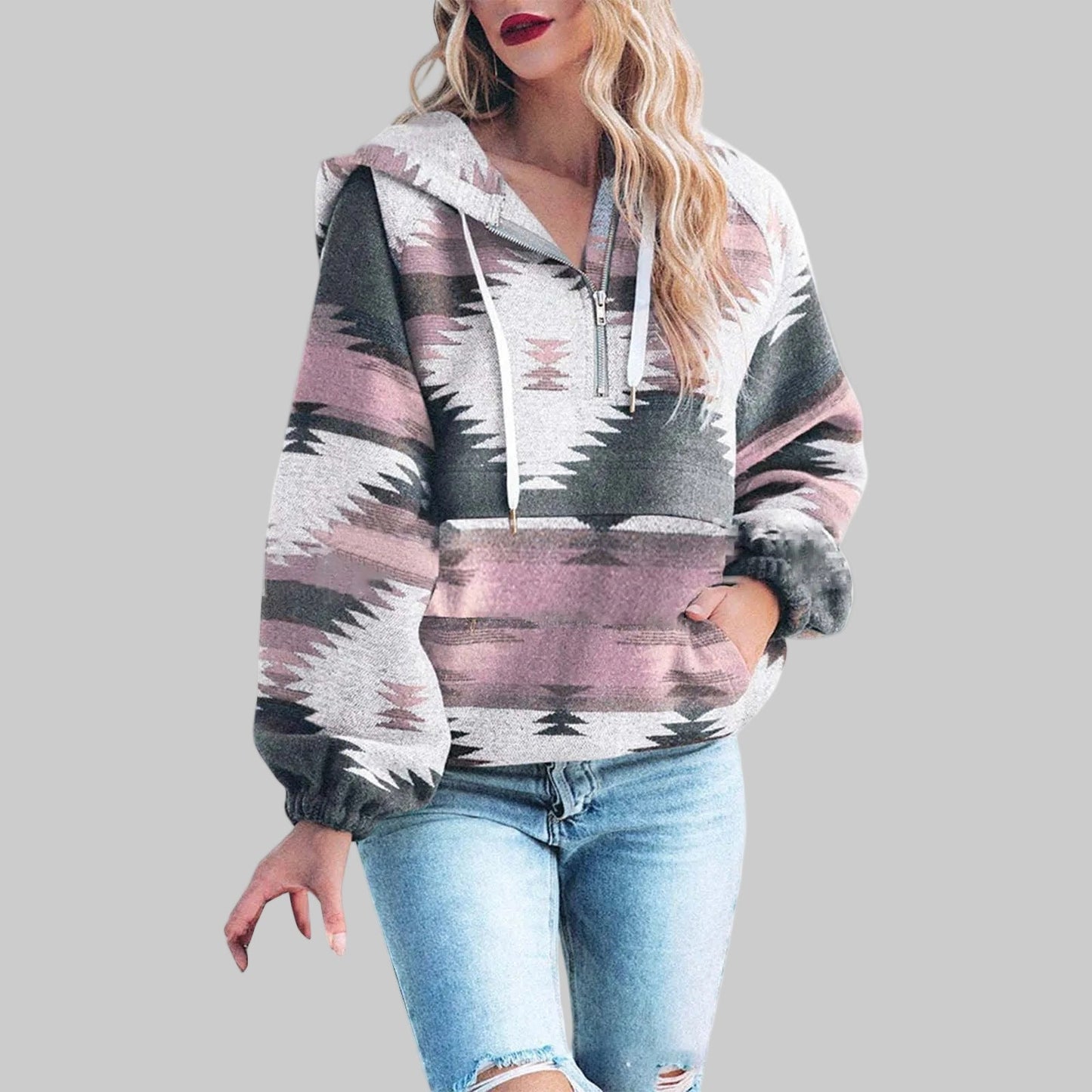 Saku - Bequemer Oversized Zip-Up Hoodie Mit Langen Ärmeln