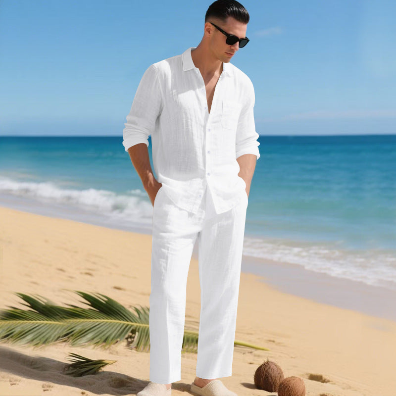Emil | Herren Leichtes Leinen-Outfit Mit Stilvollem Hemd Und Eleganter Hose Echoarchiv