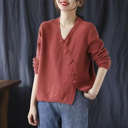 Mirella | Gestrickter Damenpullover Mit V Ausschnitt