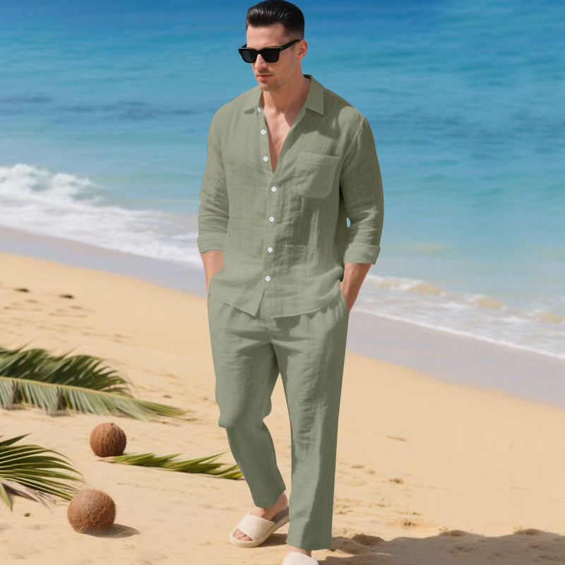 Emil | Herren Leichtes Leinen-Outfit Mit Stilvollem Hemd Und Eleganter Hose Echoarchiv