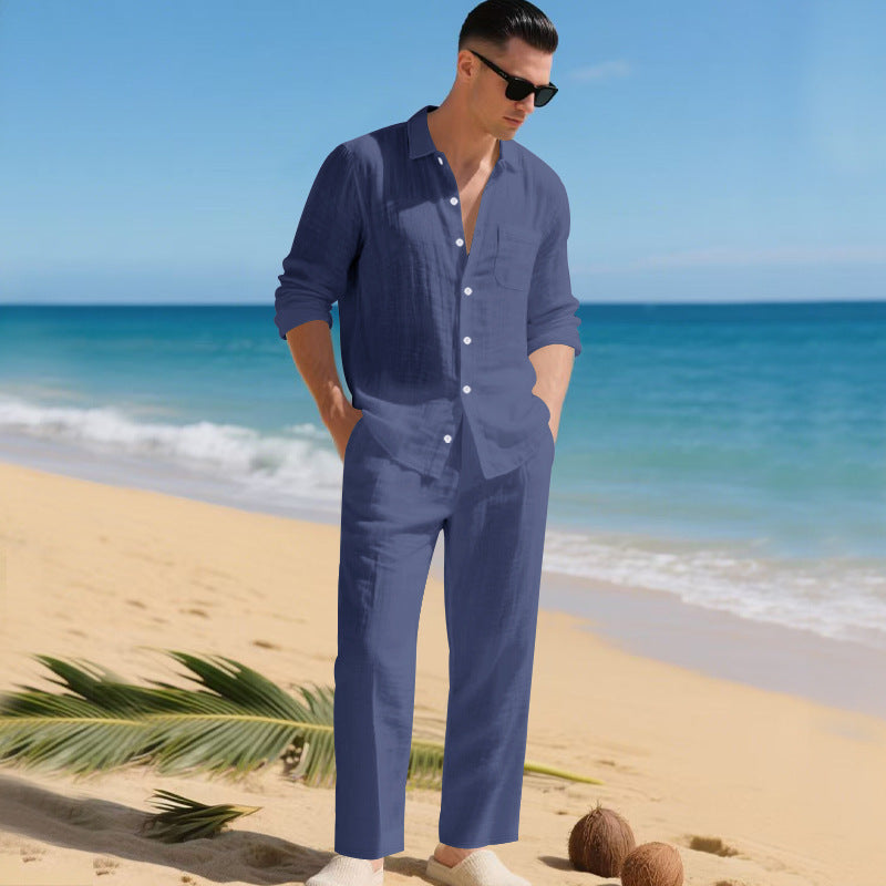 Emil | Herren Leichtes Leinen-Outfit Mit Stilvollem Hemd Und Eleganter Hose Echoarchiv