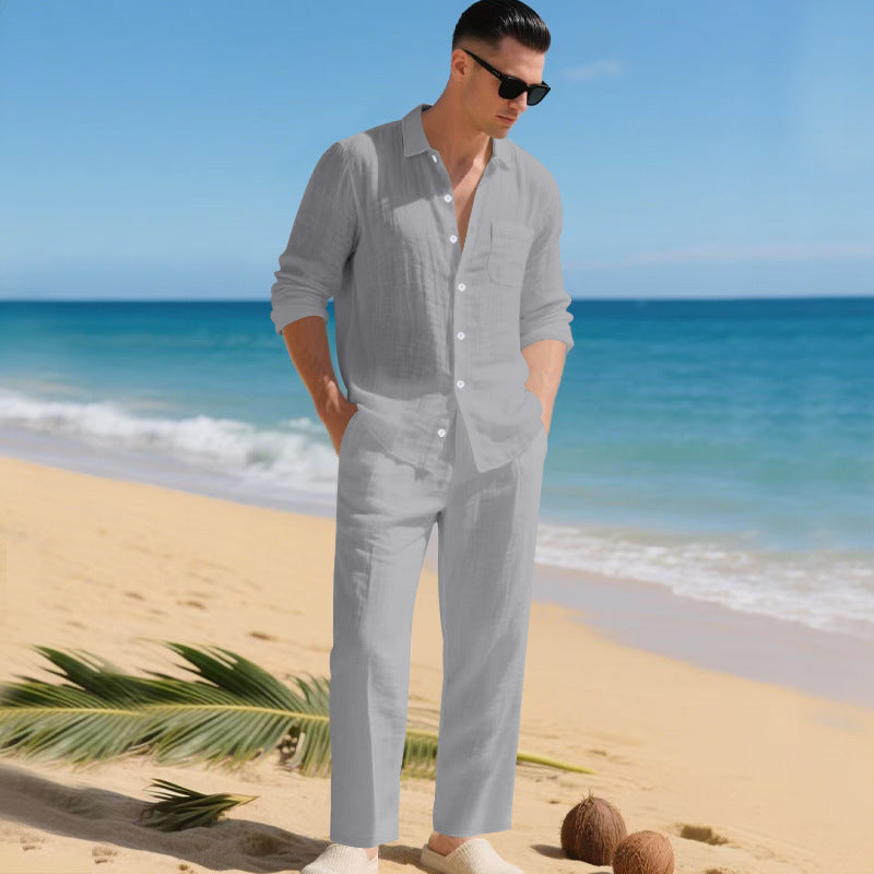 Emil | Herren Leichtes Leinen-Outfit Mit Stilvollem Hemd Und Eleganter Hose Echoarchiv