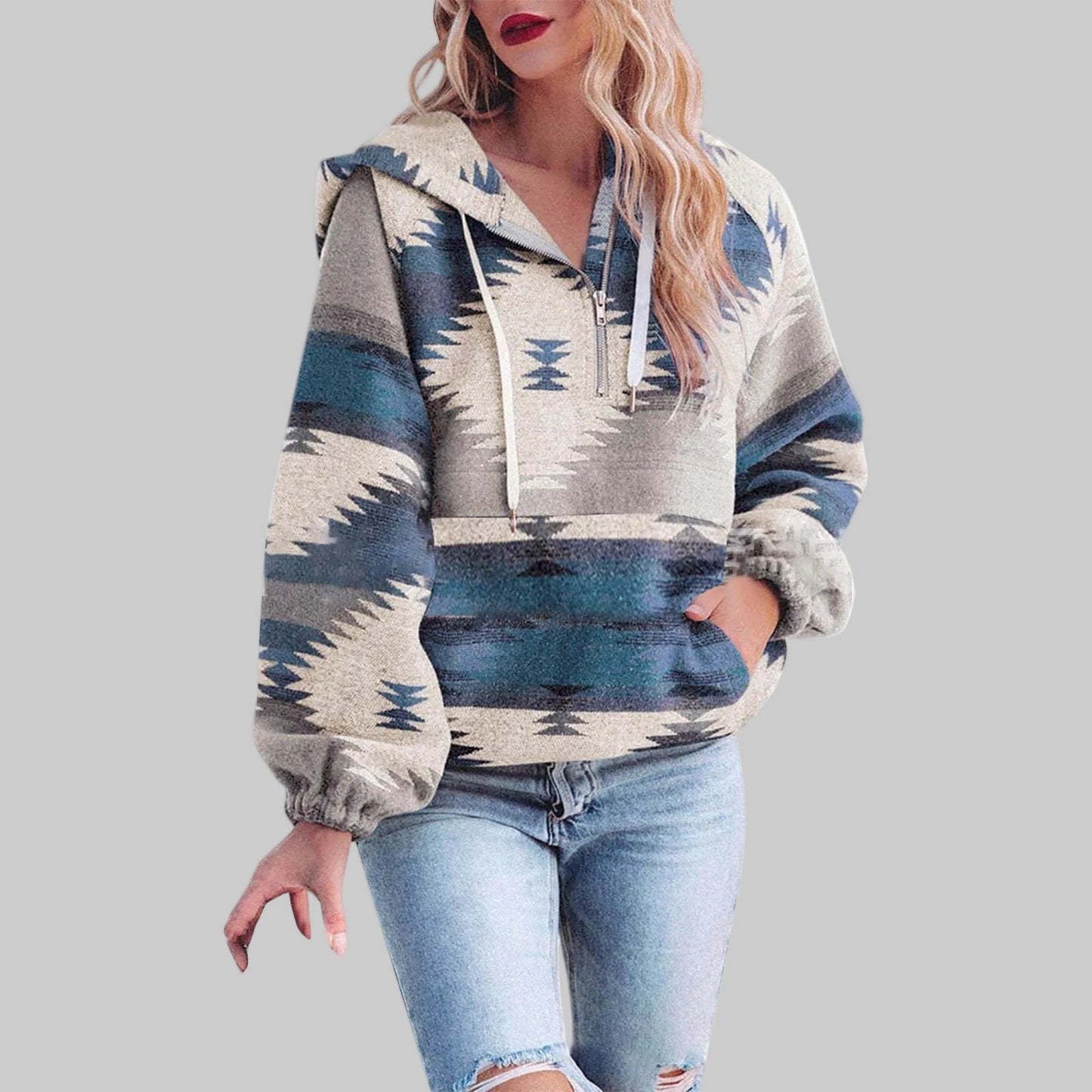 Saku - Bequemer Oversized Zip-Up Hoodie Mit Langen Ärmeln