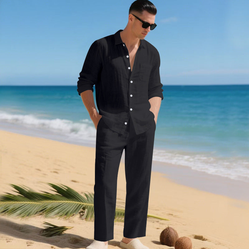 Emil | Herren Leichtes Leinen-Outfit Mit Stilvollem Hemd Und Eleganter Hose Echoarchiv