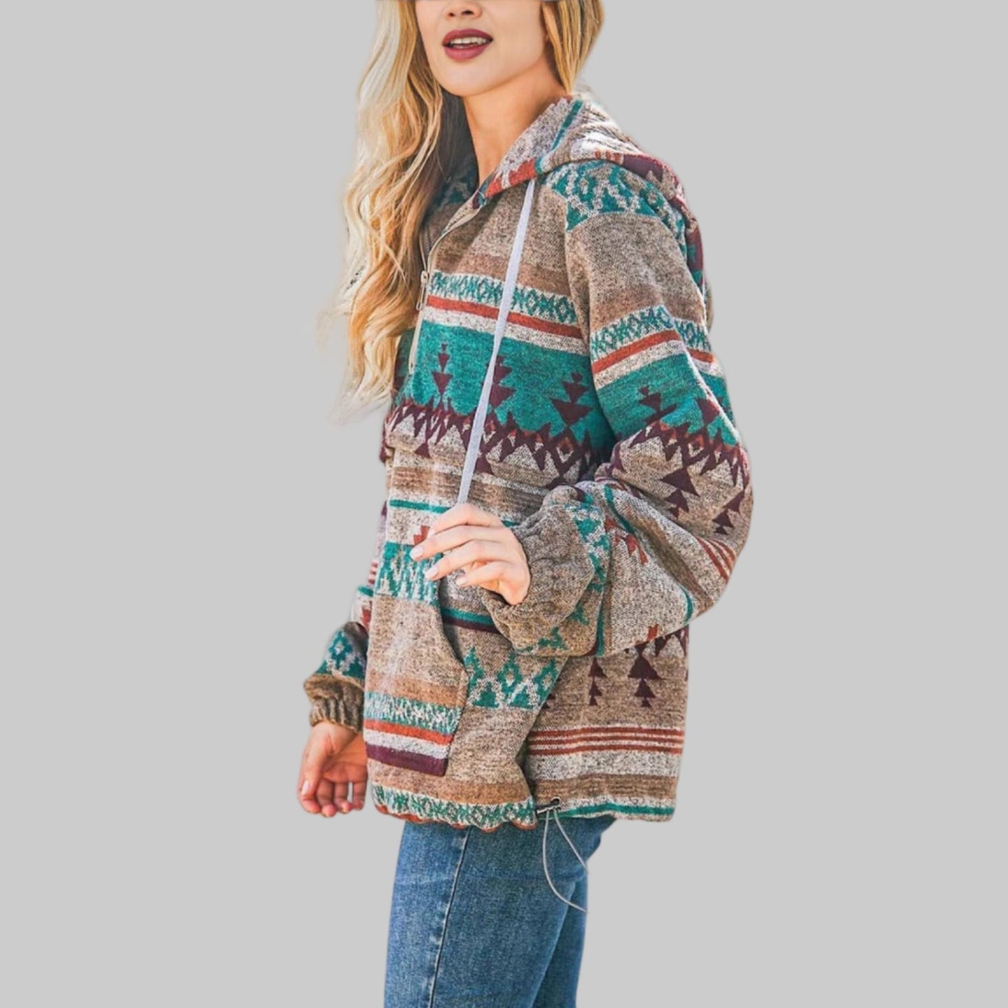 Saku - Bequemer Oversized Zip-Up Hoodie Mit Langen Ärmeln