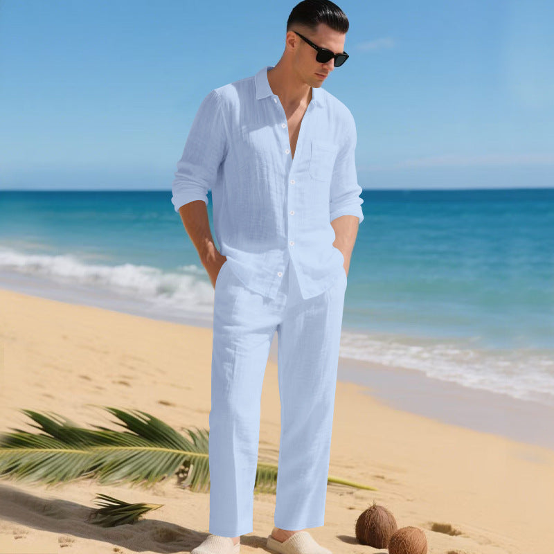 Emil | Herren Leichtes Leinen-Outfit Mit Stilvollem Hemd Und Eleganter Hose Echoarchiv