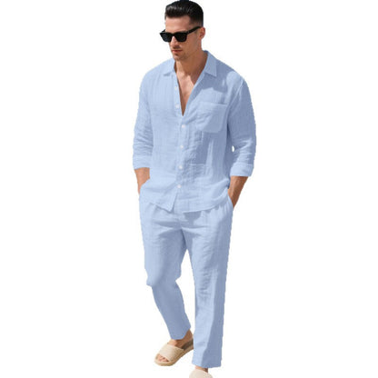 Emil | Herren Leichtes Leinen-Outfit Mit Stilvollem Hemd Und Eleganter Hose Echoarchiv