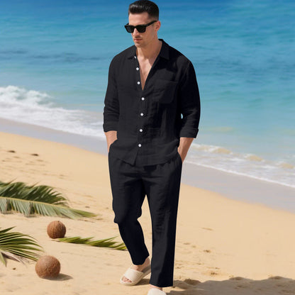 Emil | Herren Leichtes Leinen-Outfit Mit Stilvollem Hemd Und Eleganter Hose Echoarchiv