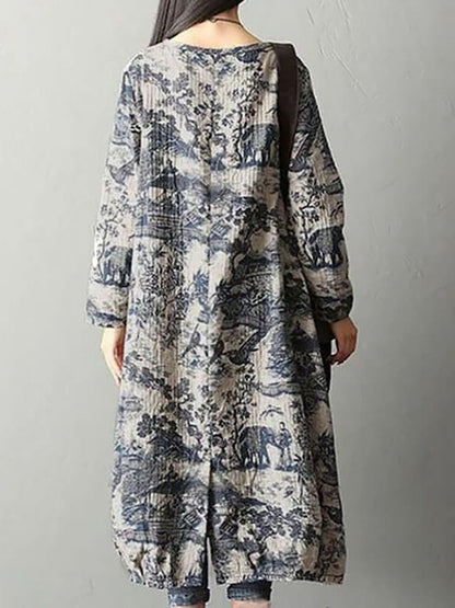 Elowen | Langarm Maxikleid Mit Floralem Print