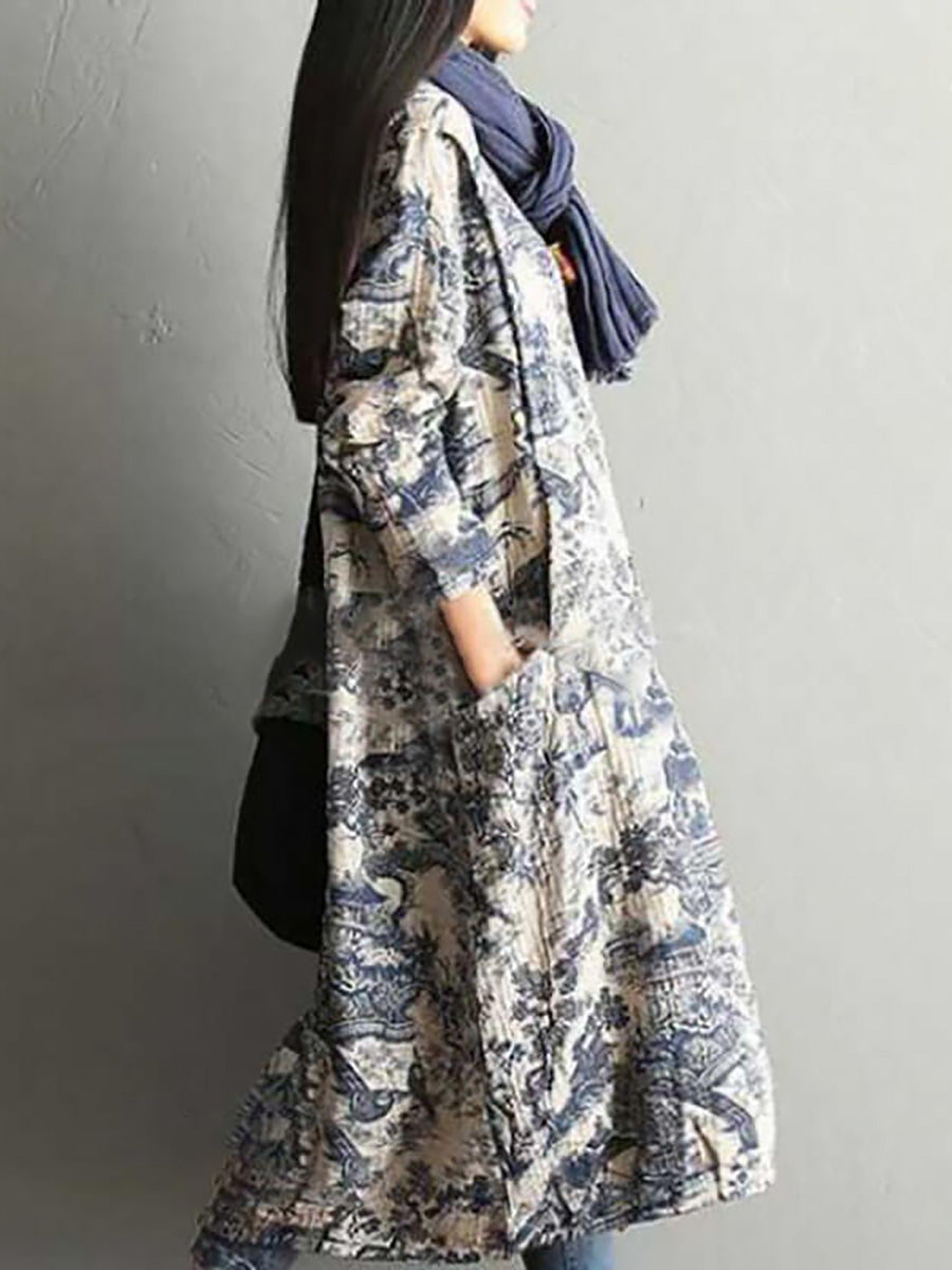 Elowen | Langarm Maxikleid Mit Floralem Print
