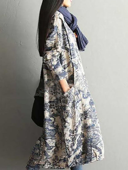 Elowen | Langarm Maxikleid Mit Floralem Print