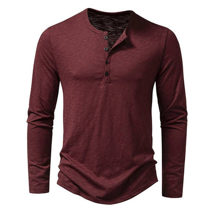 Lennart | Langärmeliges Herrenhemd Im Henley Stil