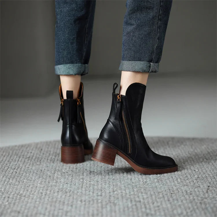 Grazia | Elegante Stiefeletten Mit Blockabsatz