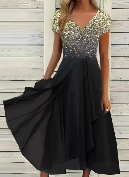 Marigon | Damen Hochzeit Abendkleid Mit Blumenmustern