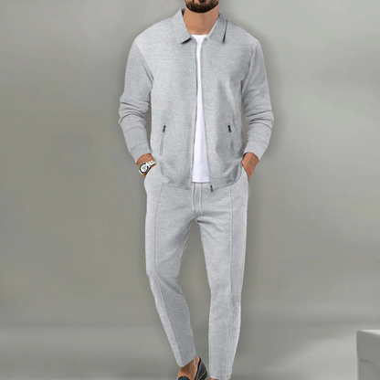 Trainingsanzug Herren | Freizeitanzug Herren | Reißverschluss-Jacke & Kordelzug für klaren Look