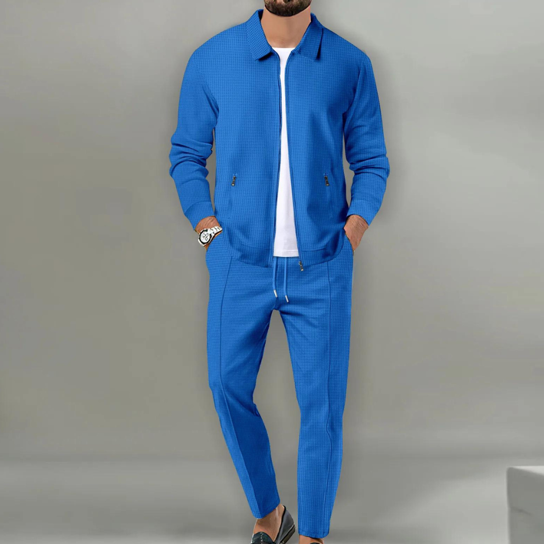 Trainingsanzug Herren | Freizeitanzug Herren | Reißverschluss-Jacke & Kordelzug für klaren Look